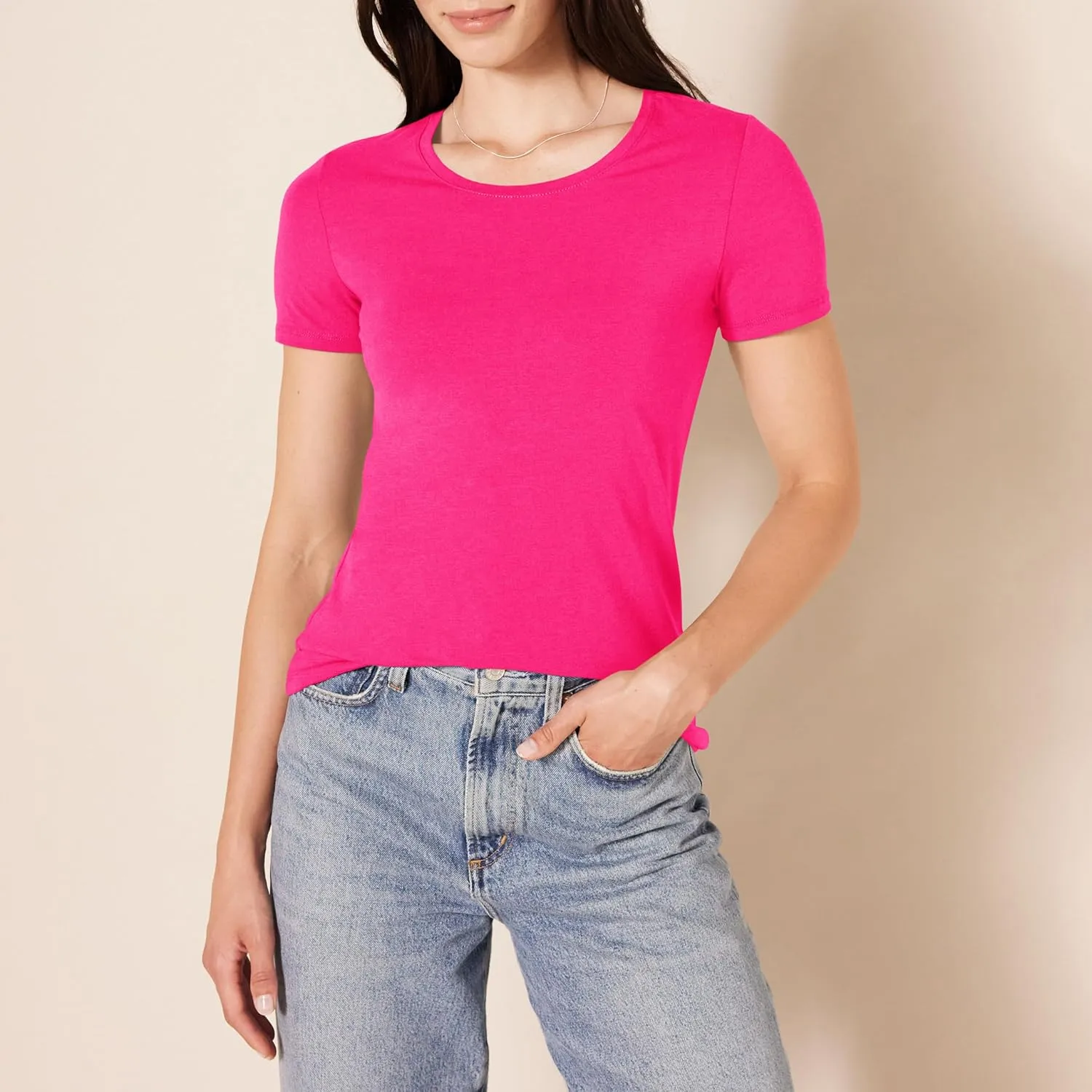 Amazon Essentials Women's Classic-Fit Short-Sleeve Crewneck T-Shirt, Multipacks
