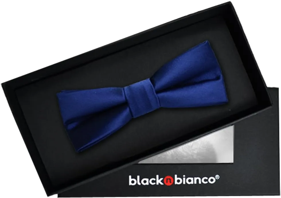 Black n Bianco Boys' Satin Modern Bow Tie Pre-Tied