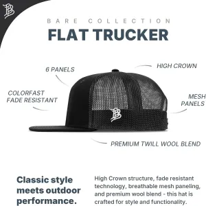 Branded Bills Hardworking PVC Flat Trucker, Snapback Closure, Lightweight, Comfortable Baseball Cap