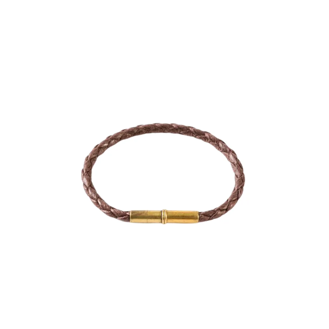 Brown Flint Single Waxed Canvas Bracelet, Large