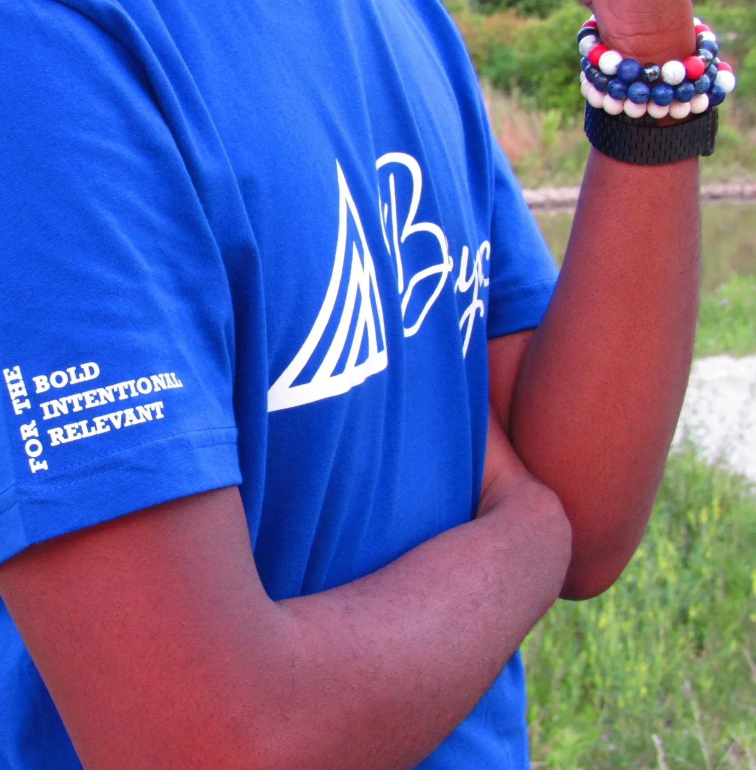 Brync Blue/White Logo Tee