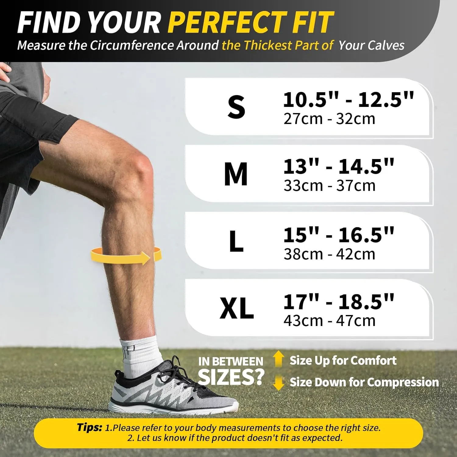 CAMBIVO Gradient Calf Compression Sleeves, 20-30 mmHg Medical Footless Compression Socks for Shin Splints, Leg Fatigue, Travel, Running, Standing & Daily Wear  Stylish & Comfortable Leg Support