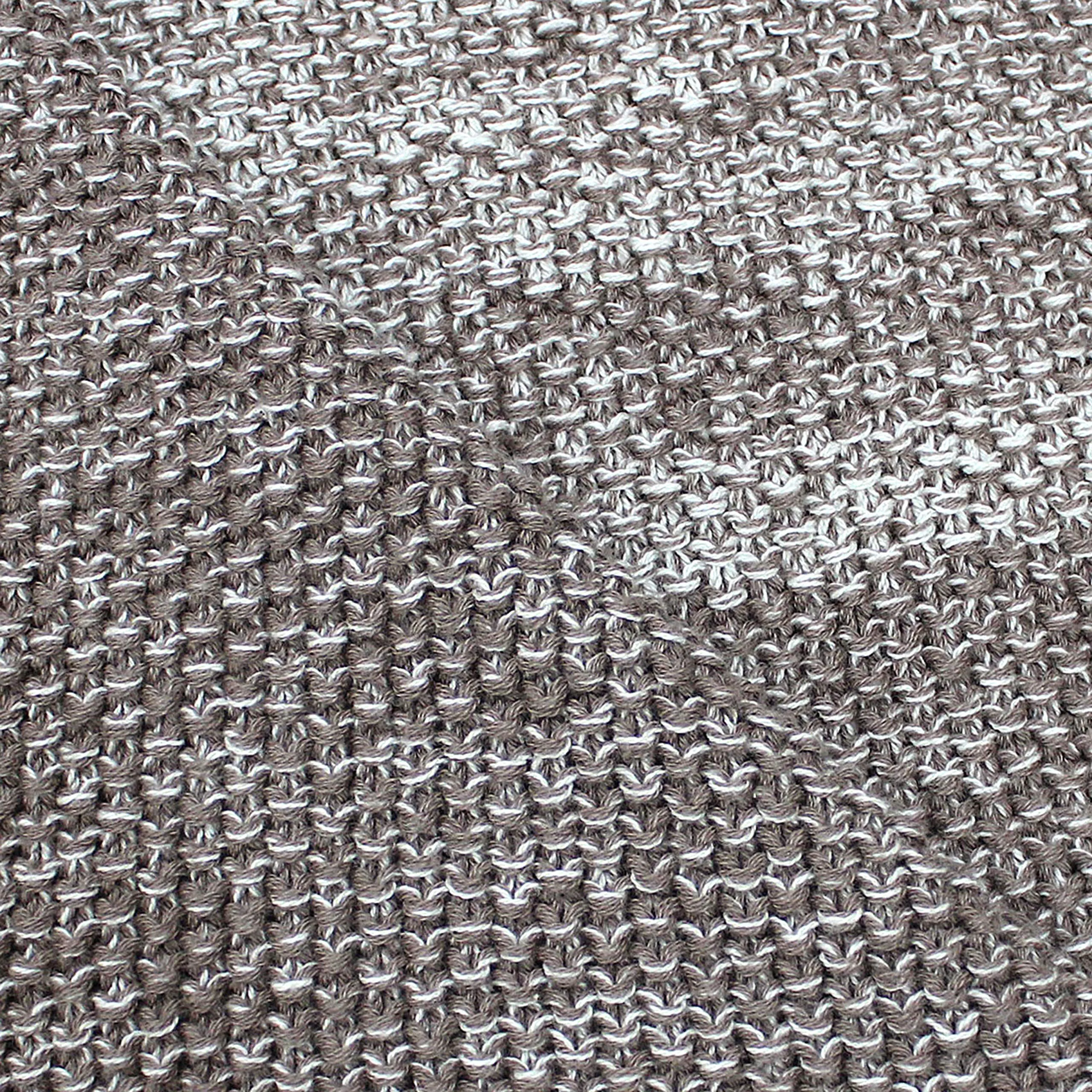 Cazimo Soft 100% Cotton Knitted Throw Blanket - 50 x 60 inches, Ivory & Taupe
