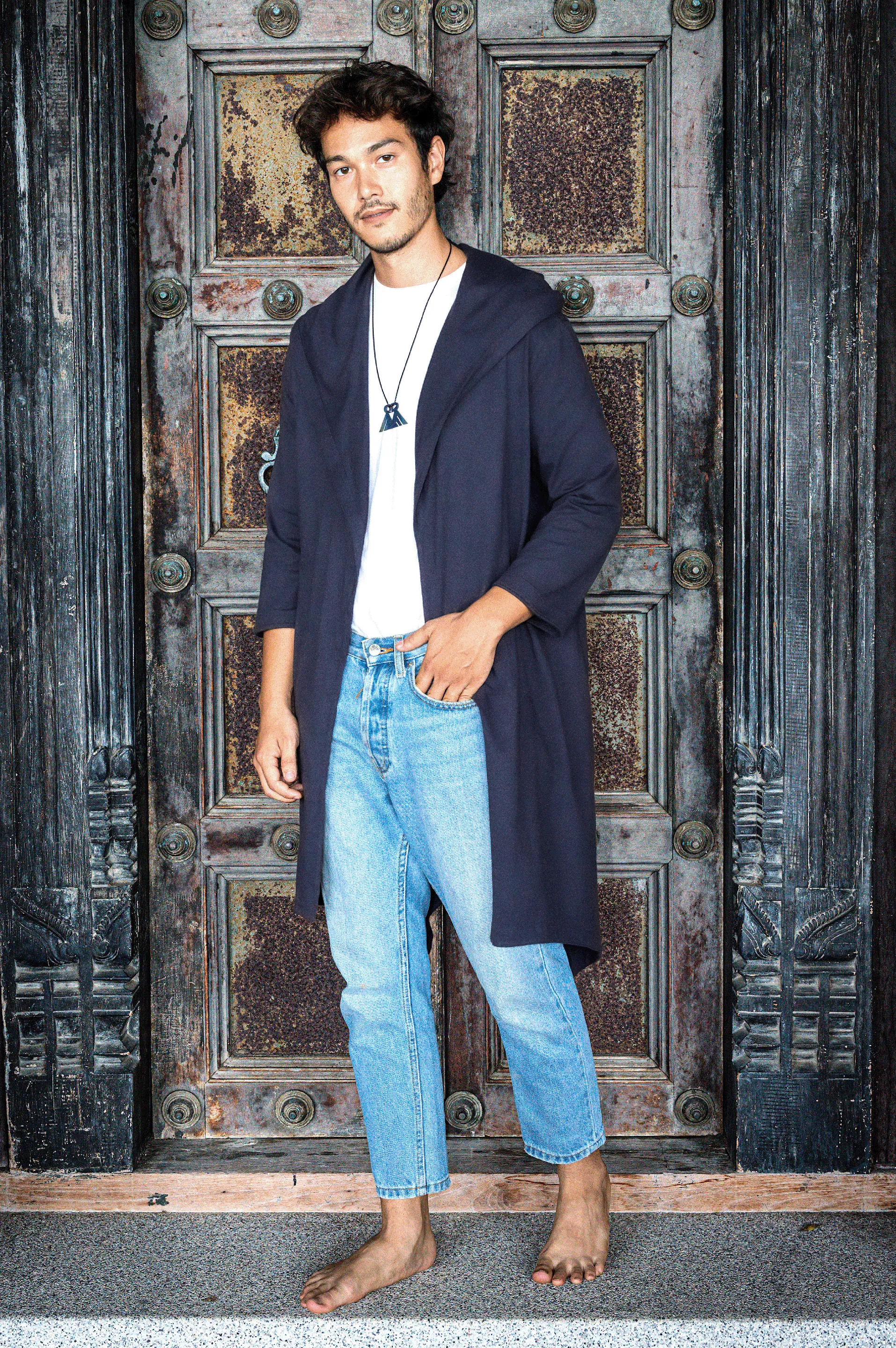 Charisma, The Refined Unisex Cardigan in Navy Blue