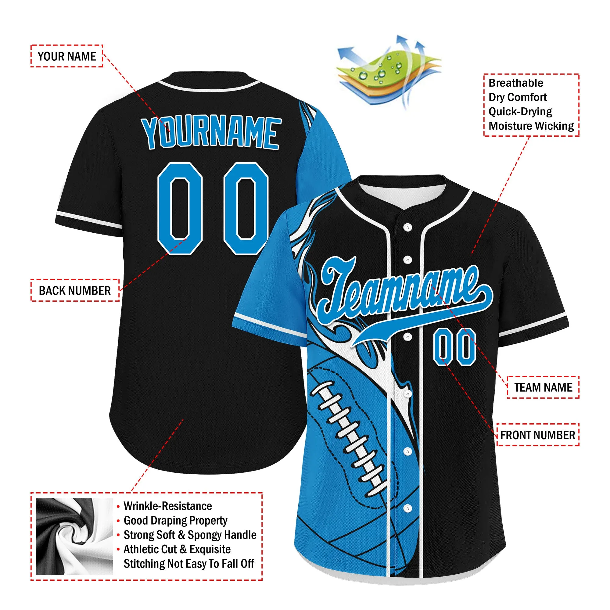 Custom Black Blue Jersey and TN Shoes Combo Offer Personalized ZH-D0200101-6