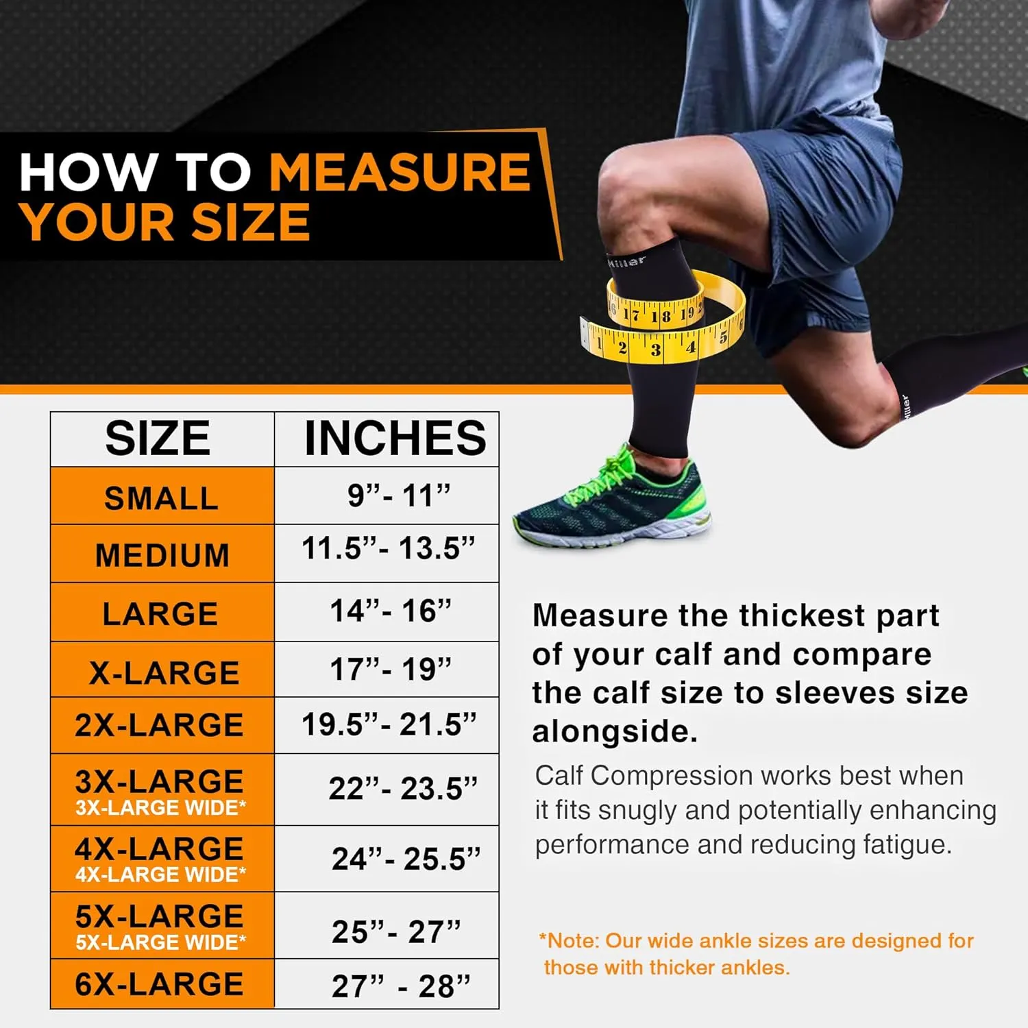Doc Miller Compression Calf Sleeve for Men & Women, Premium Medical Grade, 15-20mmHg Graduated Support for Running, Calf Tear, Shin Splints, Knee High, Calf Sleeves, 1 Pair