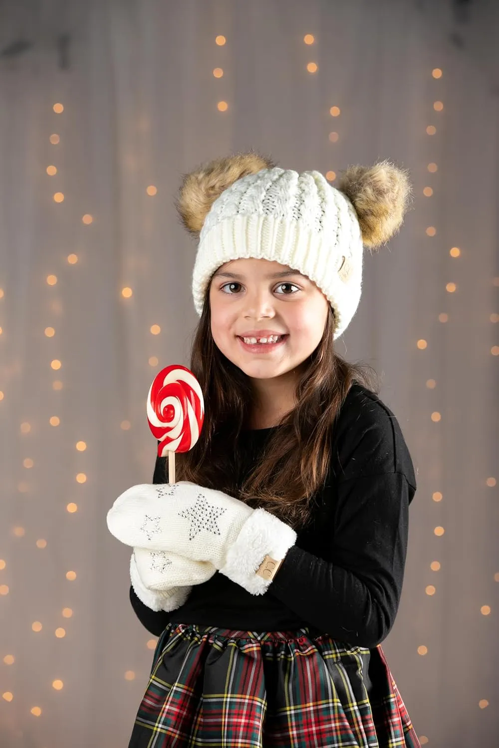 Funky Junque Exclusive Kids Gloves Winter Girls Mittens Soft Ribbed Knit Fuzzy Cuff Fleece for Unisex Boy Girl Toddler Baby