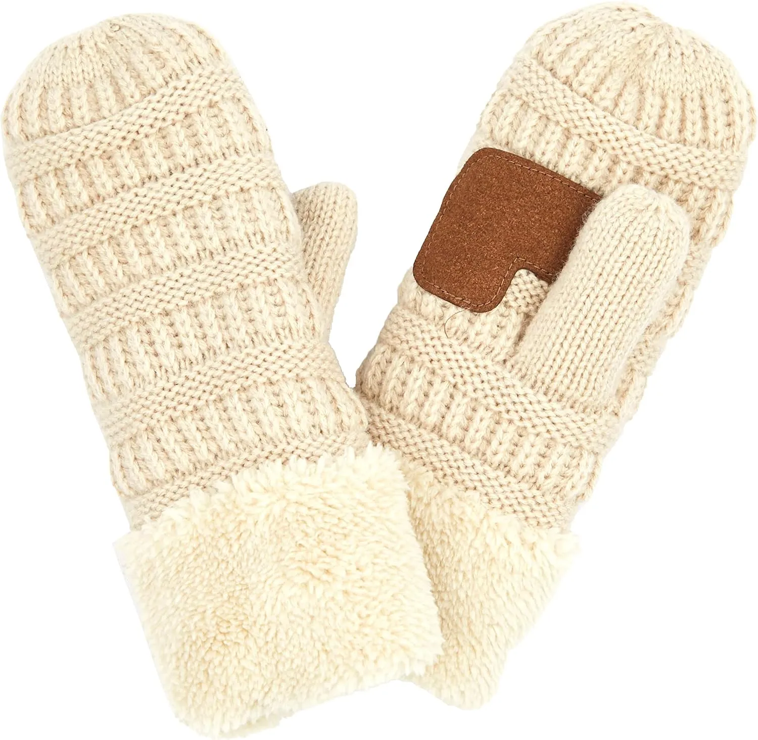 Funky Junque Exclusive Kids Gloves Winter Girls Mittens Soft Ribbed Knit Fuzzy Cuff Fleece for Unisex Boy Girl Toddler Baby