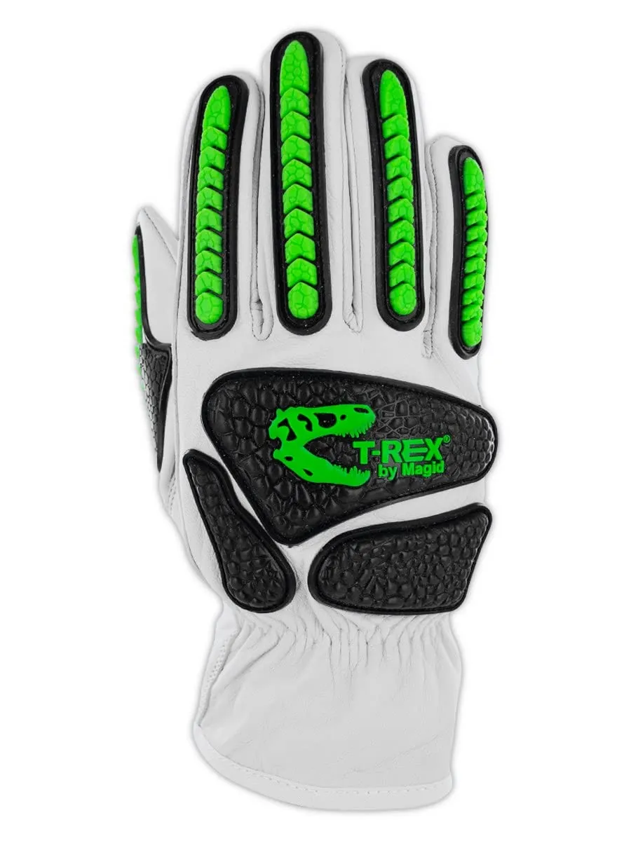 MAGID T-REX Rebel Series TRX814 Goatskin para-Aramid Lined Driver Impact Glove  Cut Level A6-9/L (1 PR), White