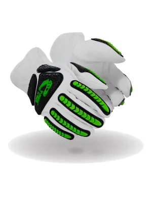 MAGID T-REX Rebel Series TRX814 Goatskin para-Aramid Lined Driver Impact Glove  Cut Level A6-9/L (1 PR), White