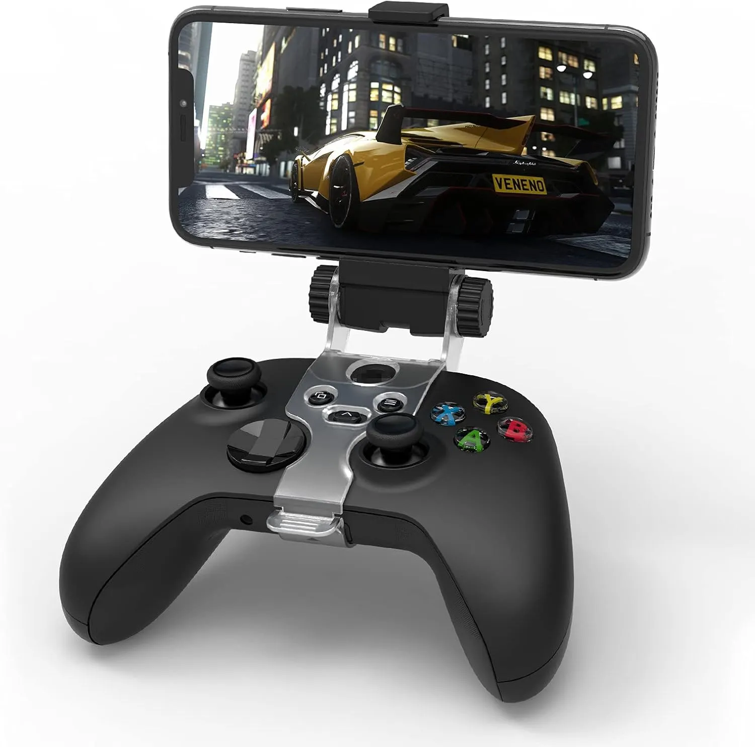 MENEEA Clip Mount for X-Series S/X, for Xbox One/S/X, Controller Phone Foldable Clamp Holder Cellphone Stand with Adjustable Bracket for X-Series S/X, for Xbox One/S/X Controller