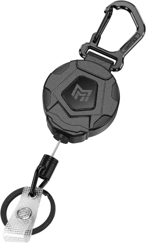 MNGARISTA Retractable Keychain, Heavy Duty Carabiner Badge Holder, Tactical ID Badge Reel with 31.5 Steel Retractable Cord, 8.0 oz