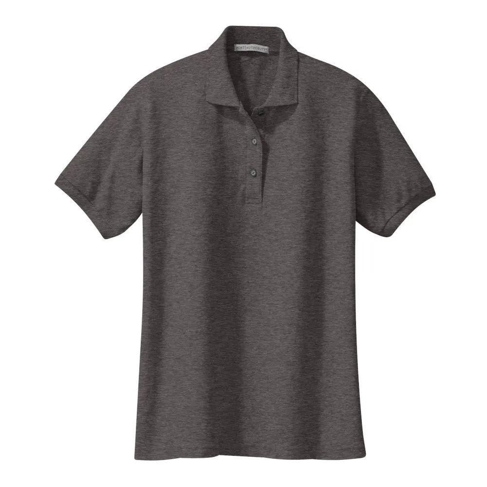 Port Authority® Women's Silk Touch™ Polo - Charcoal Heather Grey