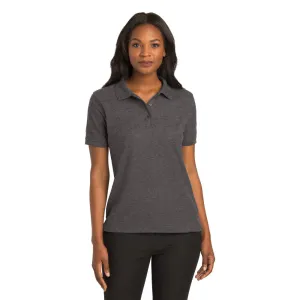 Port Authority® Women's Silk Touch™ Polo - Charcoal Heather Grey