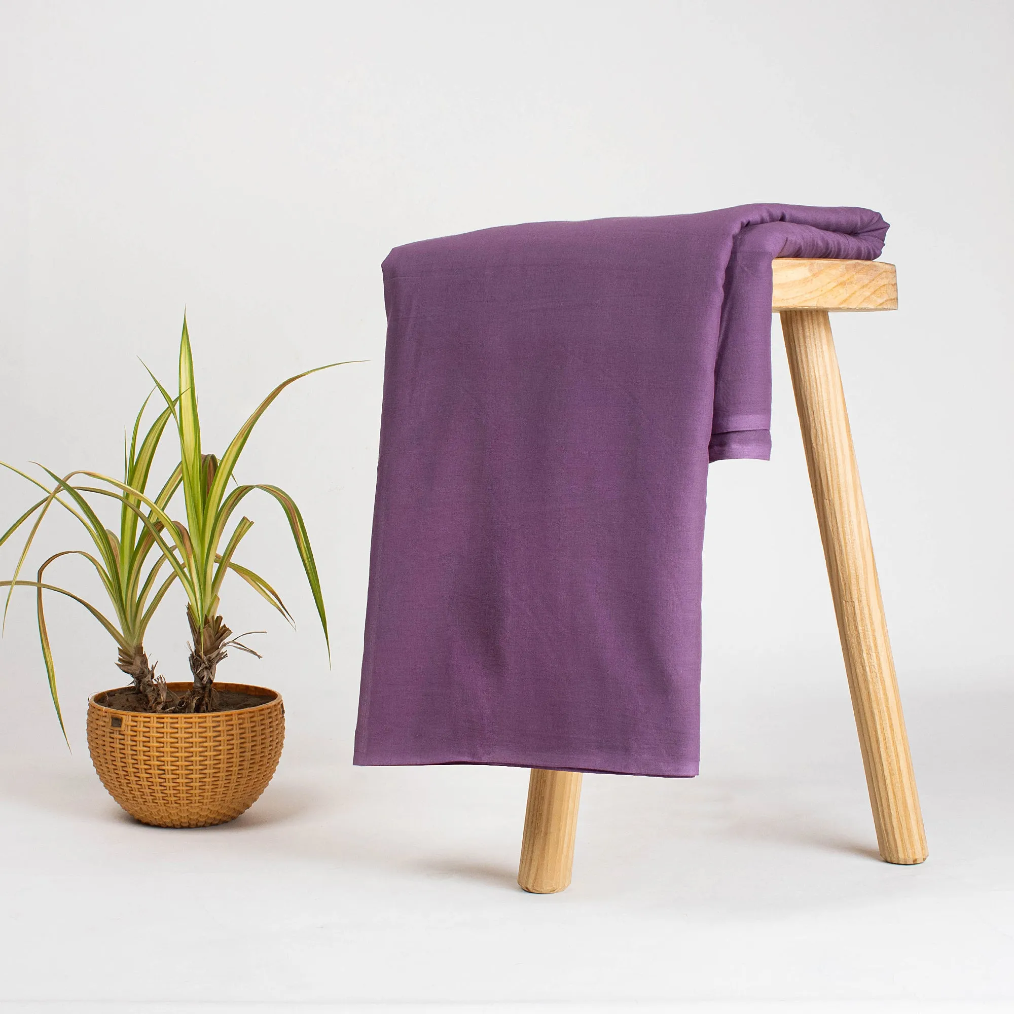 Purple Color Solid Soft Cotton Plain Cloth Fabric Material
