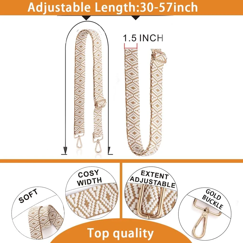 S-Jacorry Purse Strap Replacement Crossbody Wide Shoulder Strap Adjustable Canvas Straps Handbag Strap Replacement Belts
