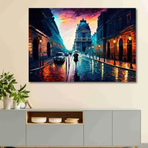 SAF paintings Unframed Rolled Art Print||Vintage City Canvas Wall Art Print for Home Décor And Office||Unframed canvas Painting For Wall decor||Home wall and Office Interior CR-158