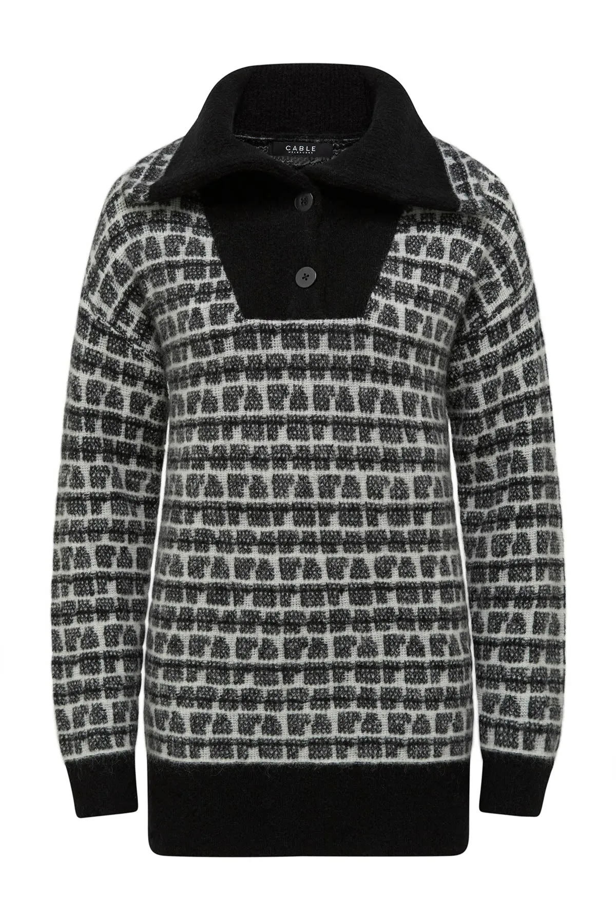 Sinclair Jacquard Jumper - Black Check