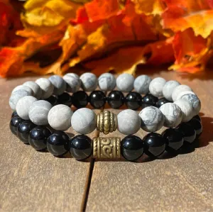 Stack Jasper and Black Onyx Bracelet