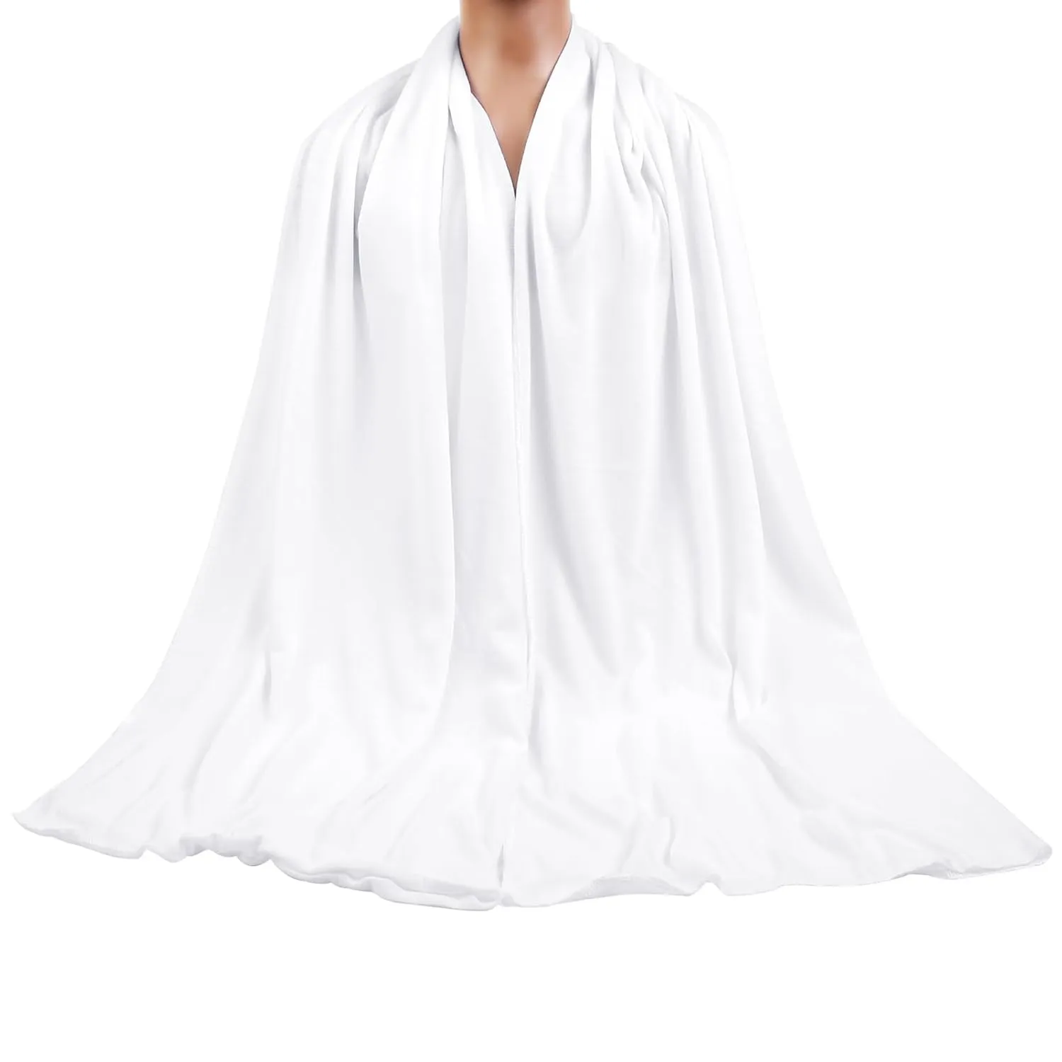 WOVOWOVO Head Wraps for Black Women Stretch Head Scarf Long African Hair Wraps, White